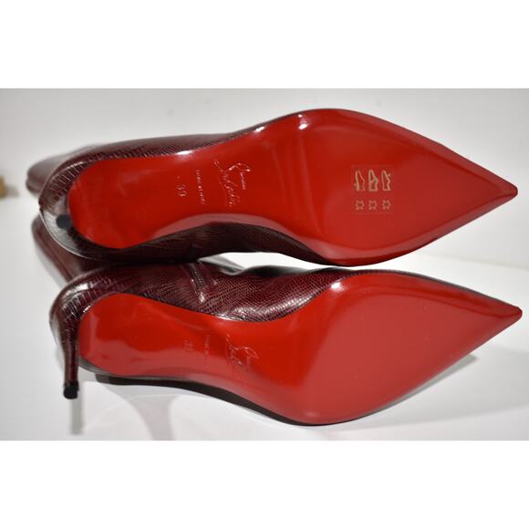 Christian Louboutin Kate Botta 85 Red Calf Lizzy Knee High Zipper Heel Boot 39